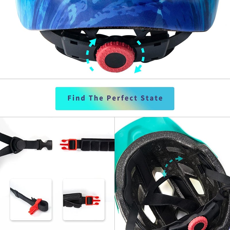 OnBros Kids Bike Helmet - Bike Helmets for 5-14 Boys or Girls with Visor, Children Bicycle Helmet for Skateboard Mountain Scooter Road Cycling, Lightweight and Adjustable 50-57CM - Image 5